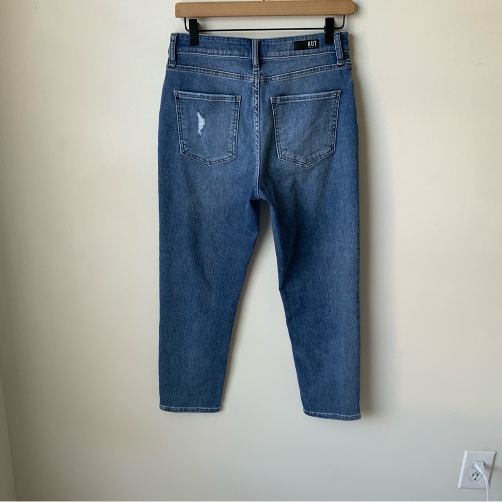 KUT FROM THE KLOTH Jeans Naomi Fab Ab Crop Straight Leg Blue Size 4 - Picture 10 of 15